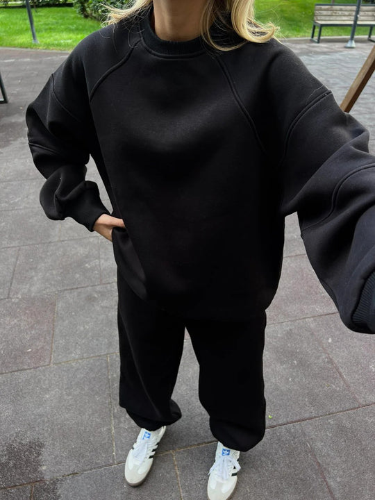 Damen lässiges Sweatshirt und weite Hose Set Heidi-Mode