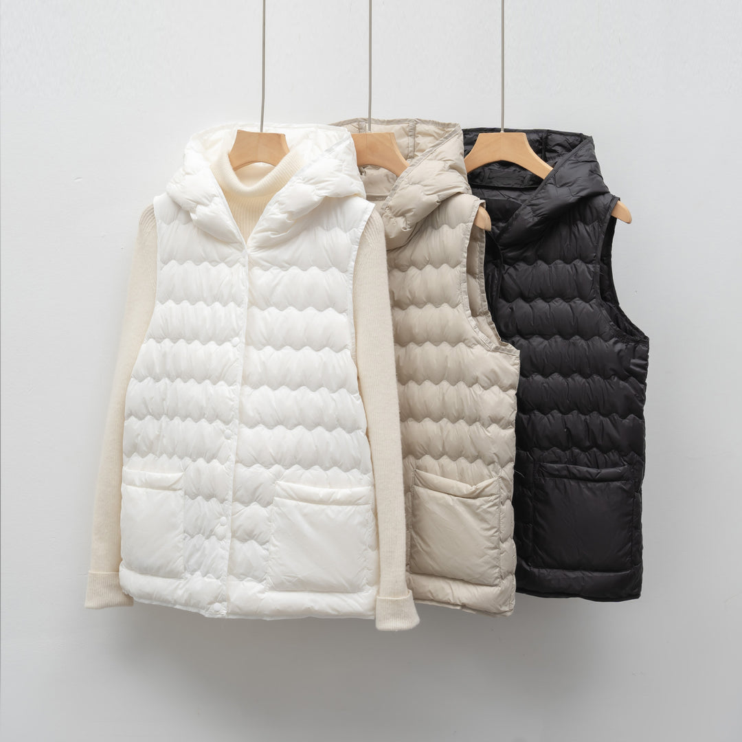 Damen Steppweste mit Kapuze Heidi-Mode