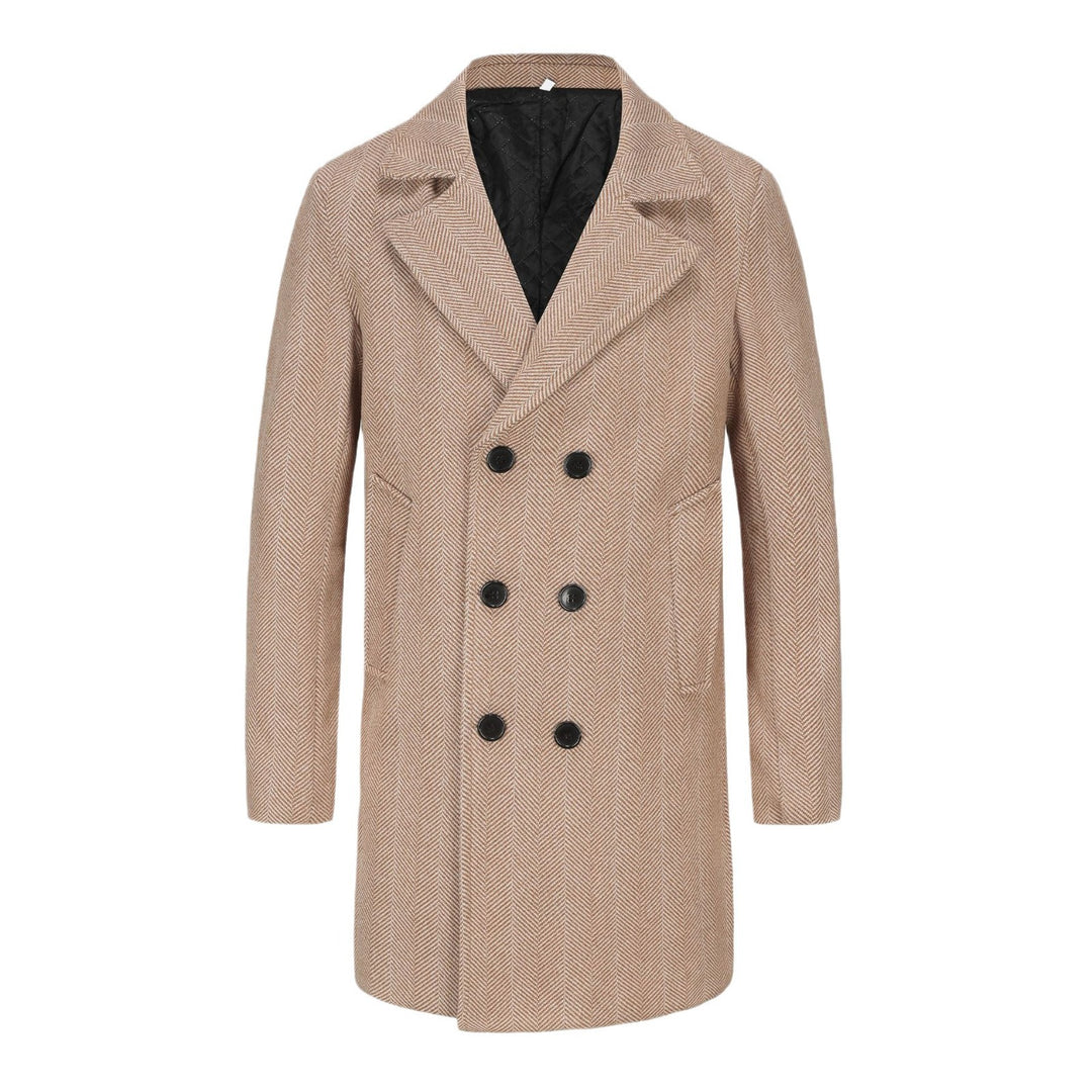 Herren eleganter Doppelreiher-Mantel im minimalistischen Design Heidi-Mode