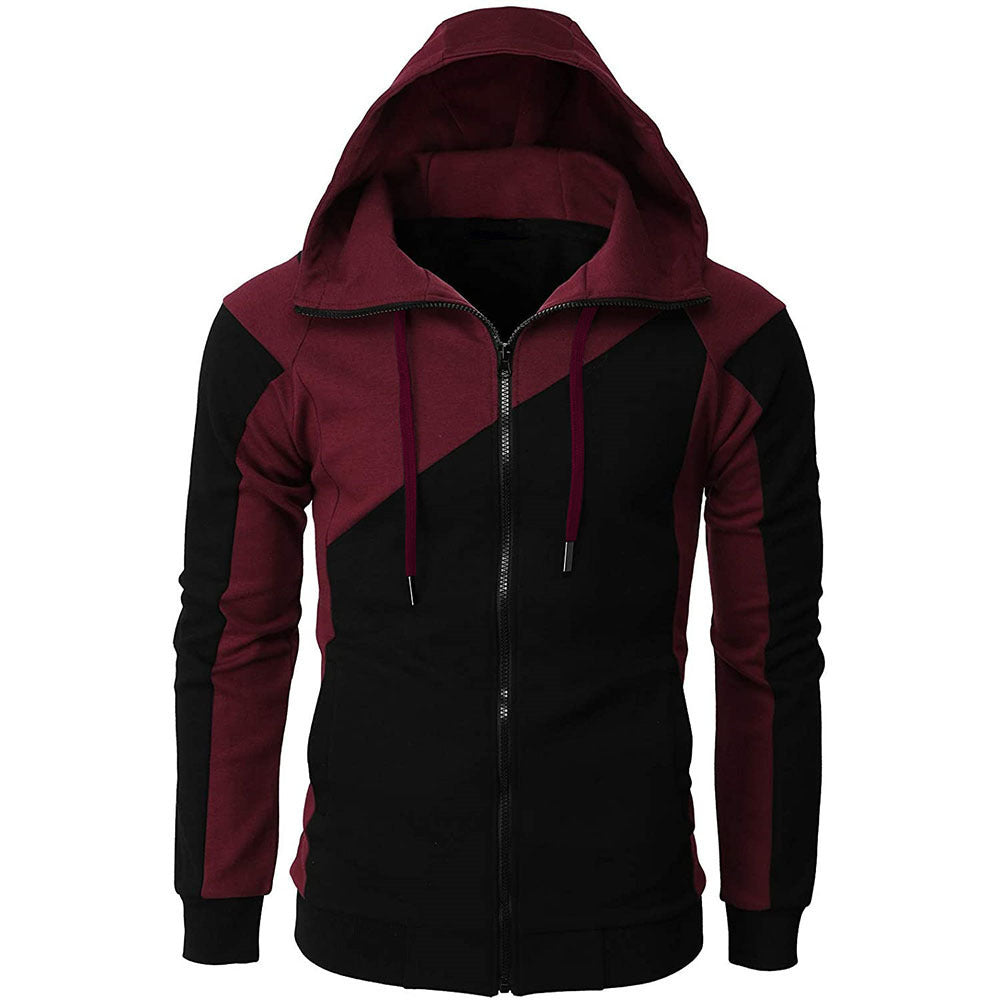 Herren Sportliche Kapuzenjacke mit kontrastierenden Farbakzenten Heidi-Mode