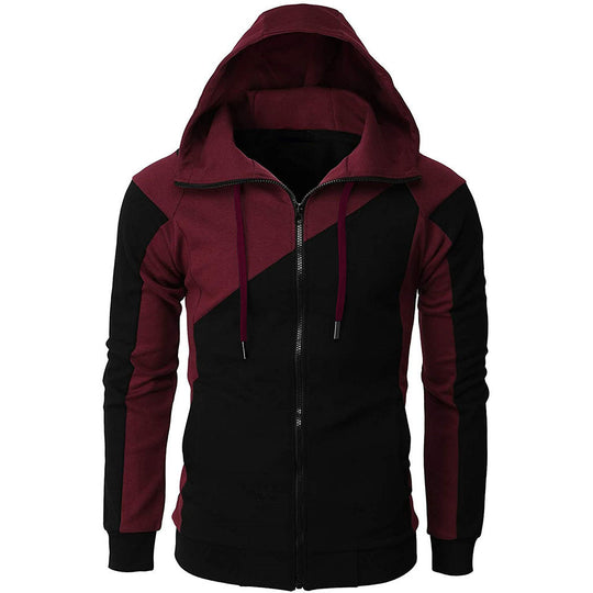 Herren Sportliche Kapuzenjacke mit kontrastierenden Farbakzenten Heidi-Mode