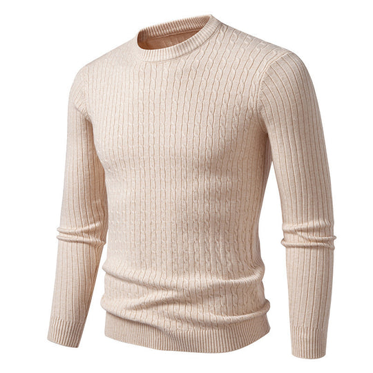 Herren modischer Strickpullover mit strukturiertem Zopfdesign Heidi-Mode