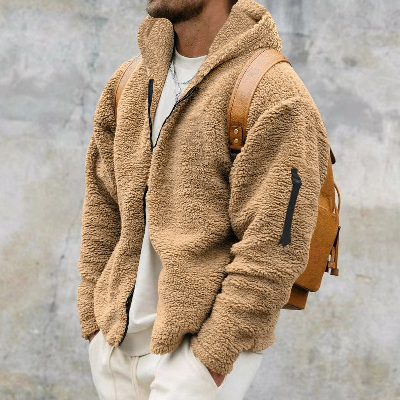Herren Fleecejacke mit Kapuze Heidi-Mode
