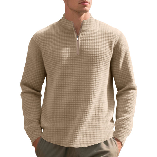 Herren bequemer Fleece-Hoodie mit hohem Kragen und praktischem Reißverschluss Heidi-Mode