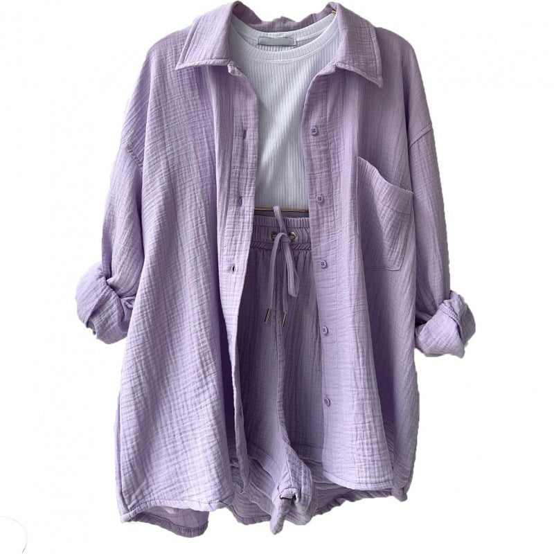 Damen lässige Oversized-Hemdjacke mit Gürtel Heidi-Mode