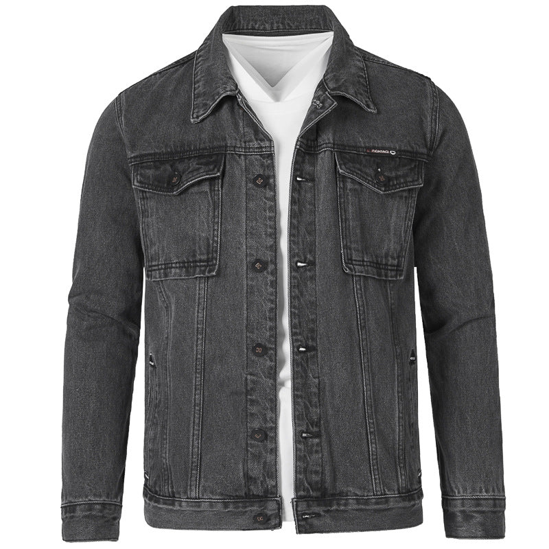 Herren Jeansjacke im modernen Slim-Fit Design mit praktischen Taschen und robusten Nieten Heidi-Mode