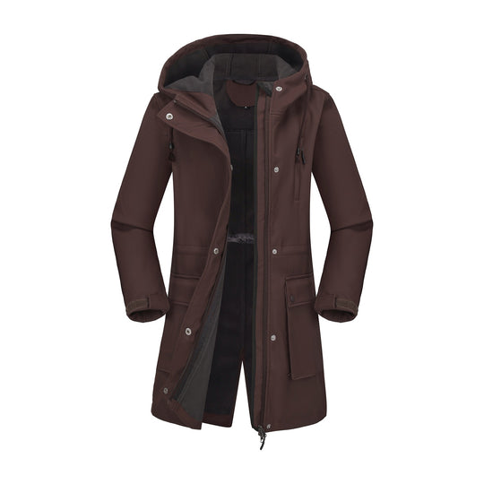 Damen funktionale Outdoor-Jacke mit verstellbarem Taillenzug und Innenfutter Heidi-Mode