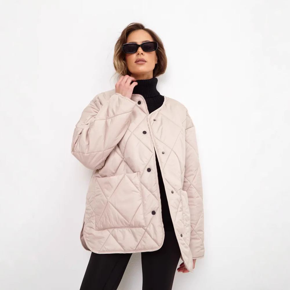Damen gesteppte Freizeitjacke mit hoch geschlossenem Kragen und modischem Schnitt Heidi-Mode