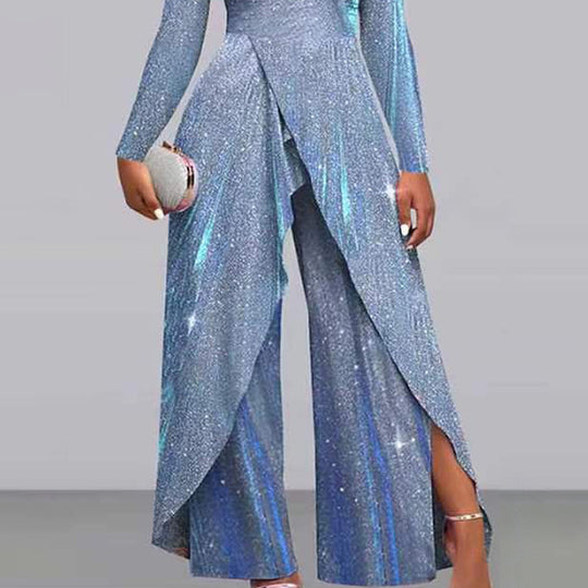 Damen Glamouröses Funktionsjumpsuit mit schimmerndem Effekt und elegantem Design Heidi-Mode