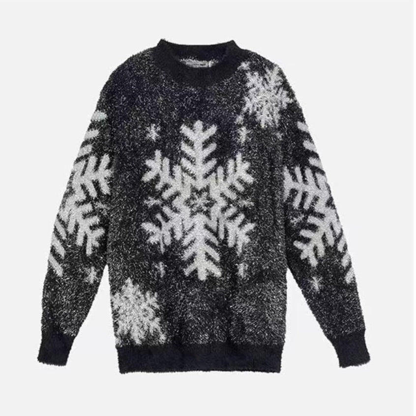 Damen Kuscheliger Pullover mit Schneeflocken-Motiv Heidi-Mode