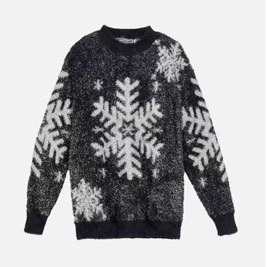 Damen Kuscheliger Pullover mit Schneeflocken-Motiv Heidi-Mode