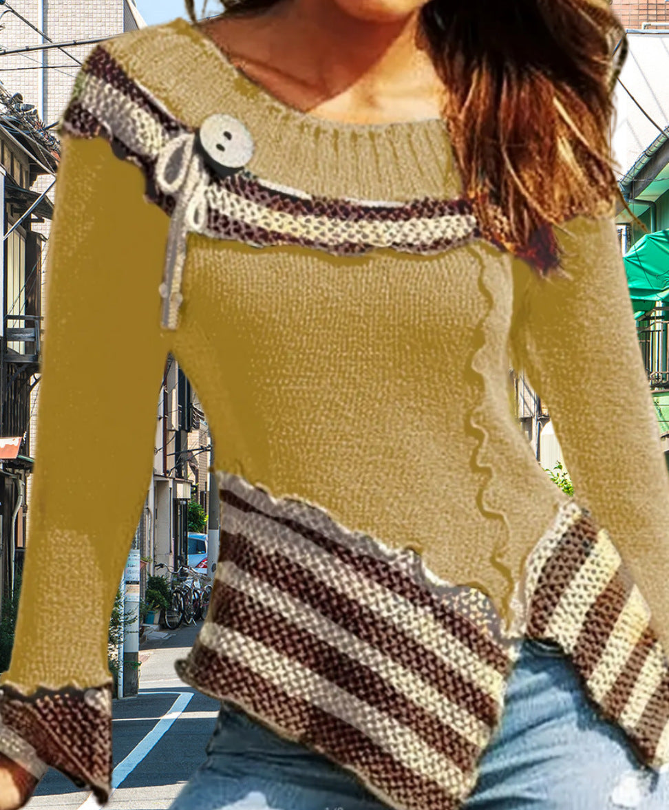 Damen Strickpullover mit kunstvollem Design und eleganten Details Heidi-Mode