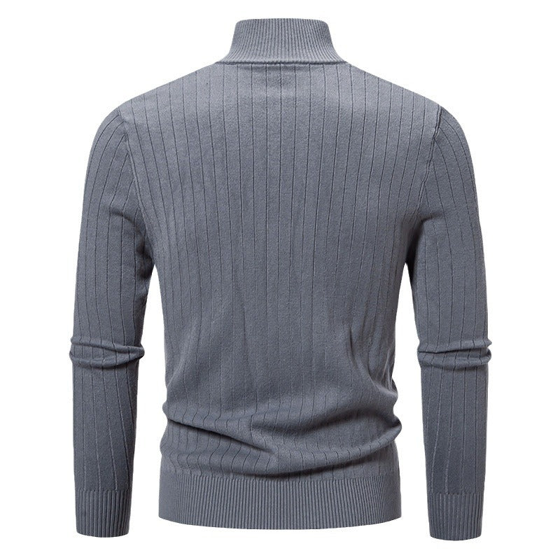 Herren stylische Strickjacke mit hohem Stehkragen und modischem Reißverschluss Heidi-Mode