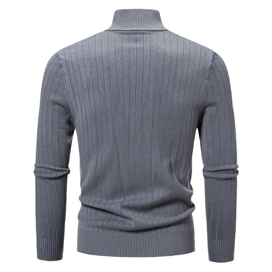 Herren stylische Strickjacke mit hohem Stehkragen und modischem Reißverschluss Heidi-Mode