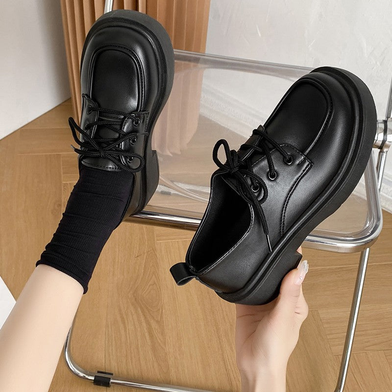 Damen Schnürschuhe mit robustem Blockabsatz und geschmeidigem Leder Heidi-Mode