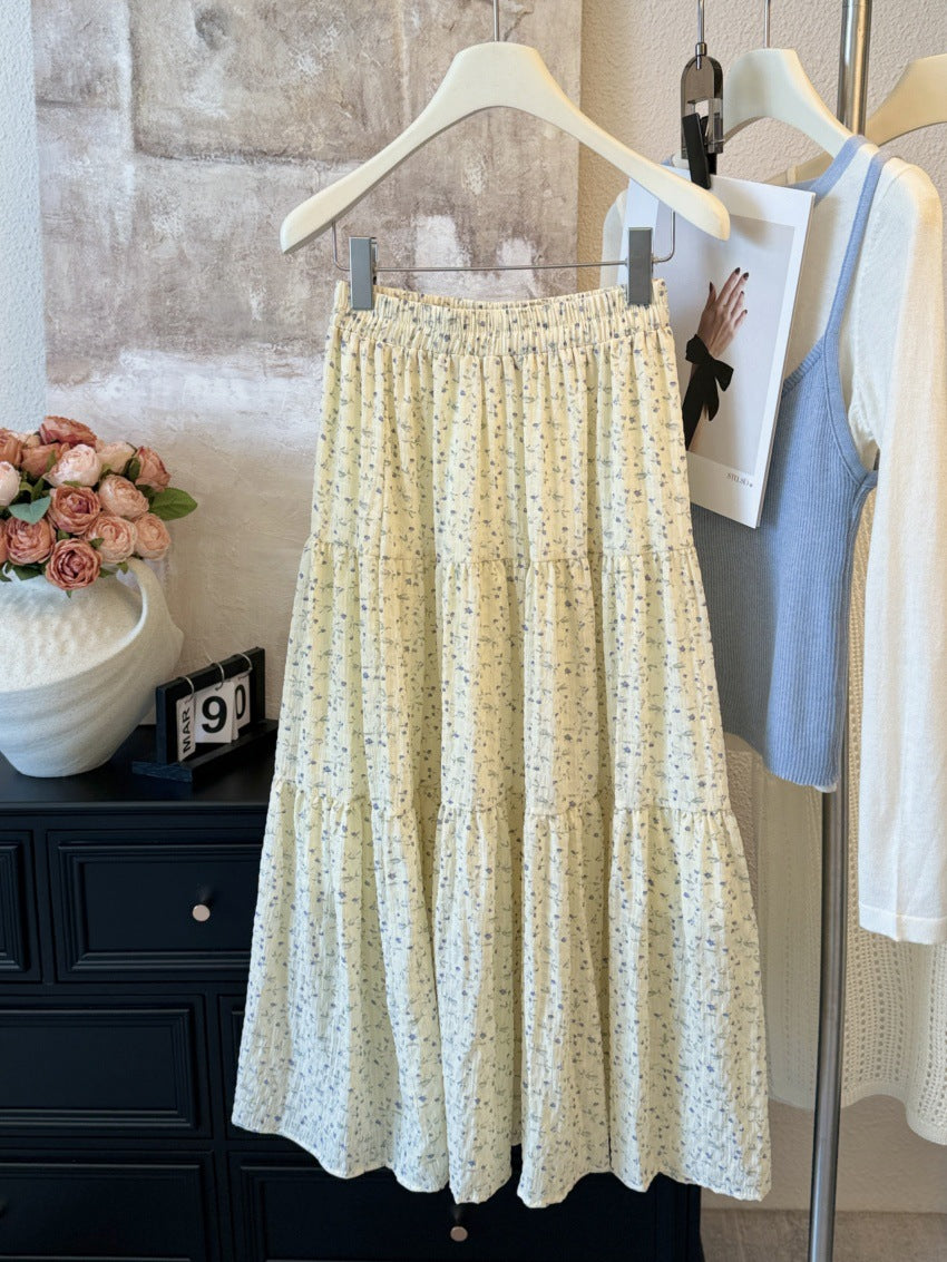 Damen Maxirock mit romantischem Blumenmuster und lässigem Design Heidi-Mode
