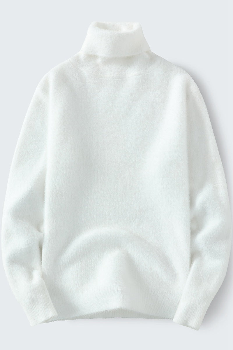 Herren warmer Rollkragenpullover aus weichem Strickstoff Heidi-Mode