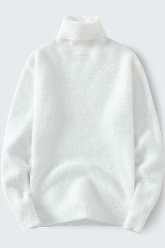 Herren warmer Rollkragenpullover aus weichem Strickstoff Heidi-Mode