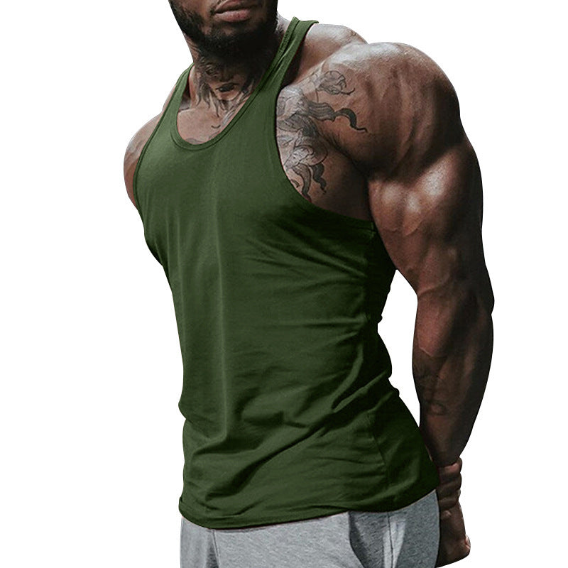 Herren atmungsaktives Fitness Tanktop mit Racerback-Design und körperbetontem Schnitt Heidi-Mode