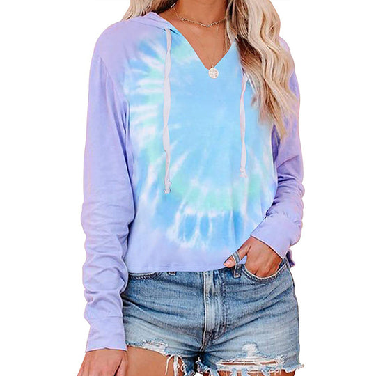 Damen lässiger Kapuzenpullover im modischen Tie-Dye-Design Heidi-Mode