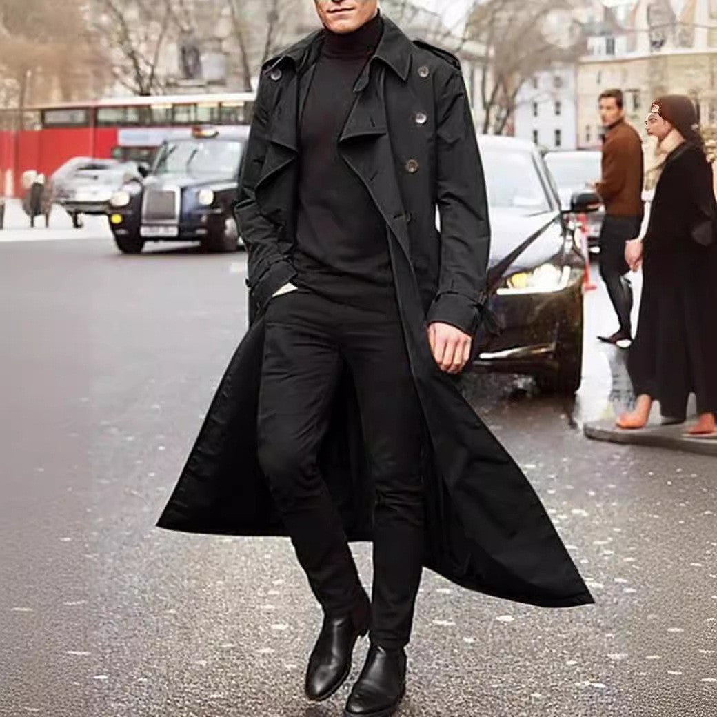 Herren Langer Trenchcoat Heidi-Mode