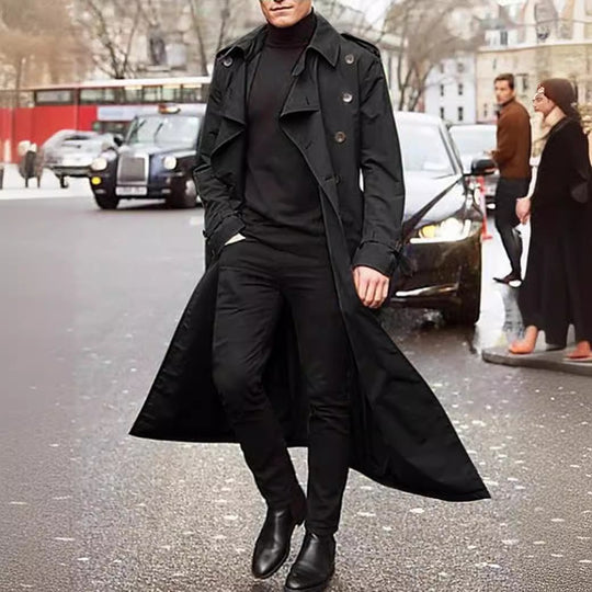 Herren Langer Trenchcoat Heidi-Mode