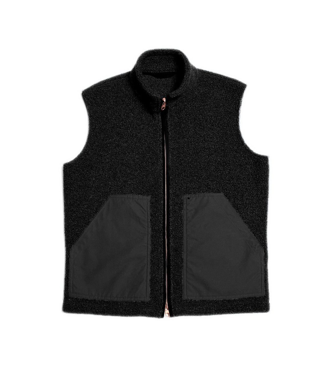 Damen Fleece-Weste mit hohem Kragen und weichen Taschen Heidi-Mode