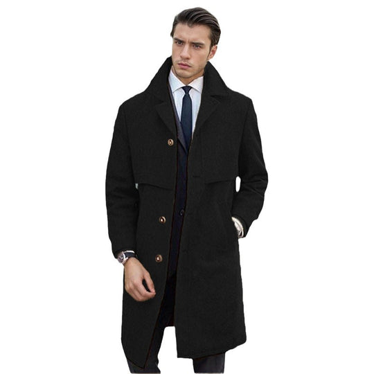 Herren urbaner Wollmantel mit asymmetrischem Schnitt Heidi-Mode