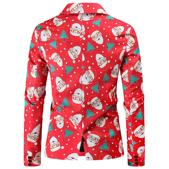 Herren festlicher Blazer mit fröhlichem Weihnachtsdesign Heidi-Mode