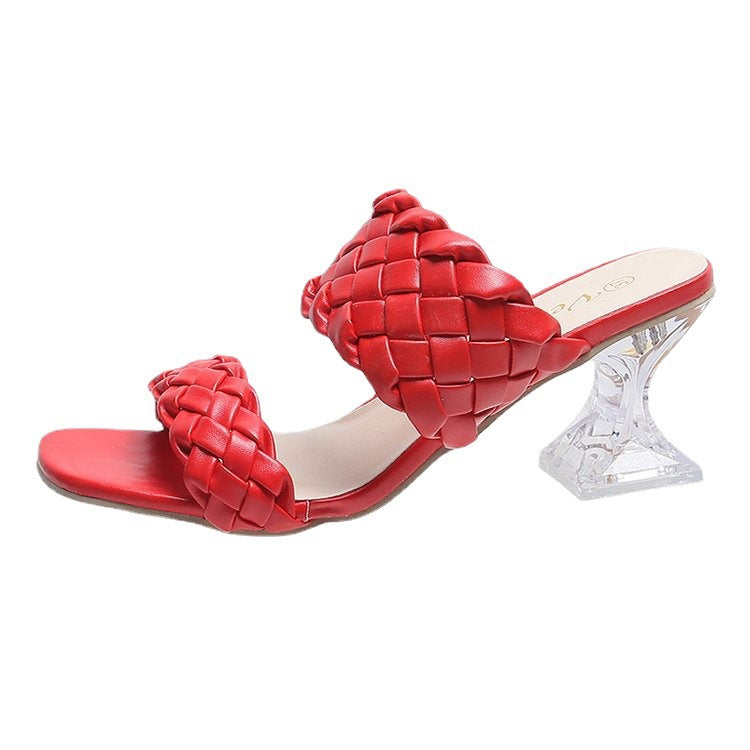 Damen Geflochtene Slide Sandalen mit hochwertigem Fußbett Heidi-Mode