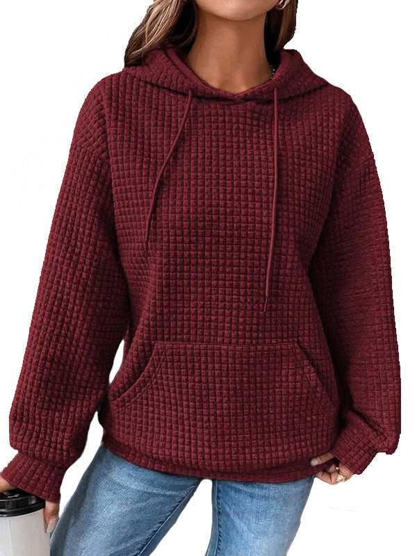 Damen Kapuzensweatshirt mit strukturiertem Design Heidi-Mode