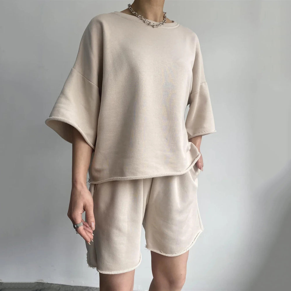Damen Bequemes Loungewear-Set aus hochwertigem Sweatstoff mit lockerem Schnitt Heidi-Mode