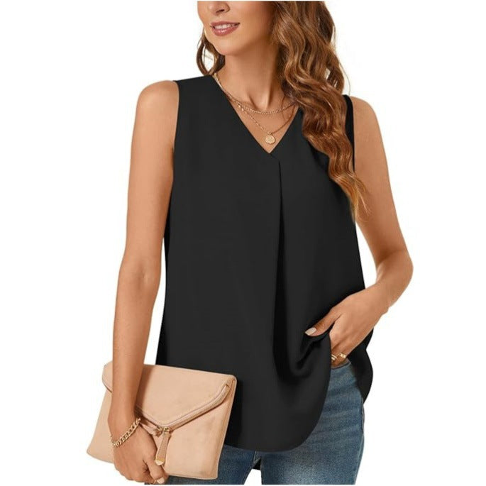 Damen Faltende Chiffon Bluse Heidi-Mode