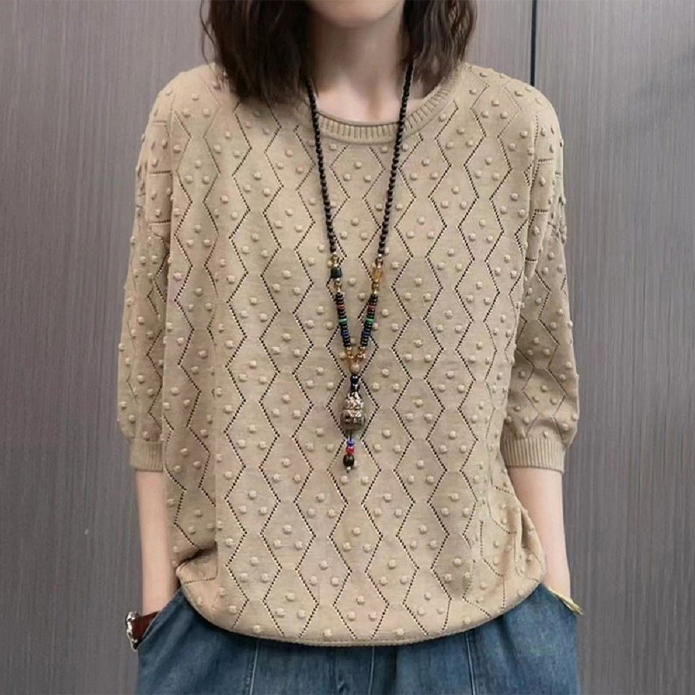 Damen Feinstrickpullover mit dekorativem Strukturdesign und lässigem Schnitt Heidi-Mode
