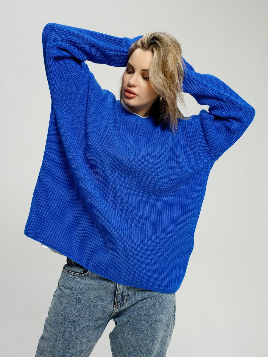 Damen lässiger Oversized Pullover mit strukturiertem Strickmuster Heidi-Mode