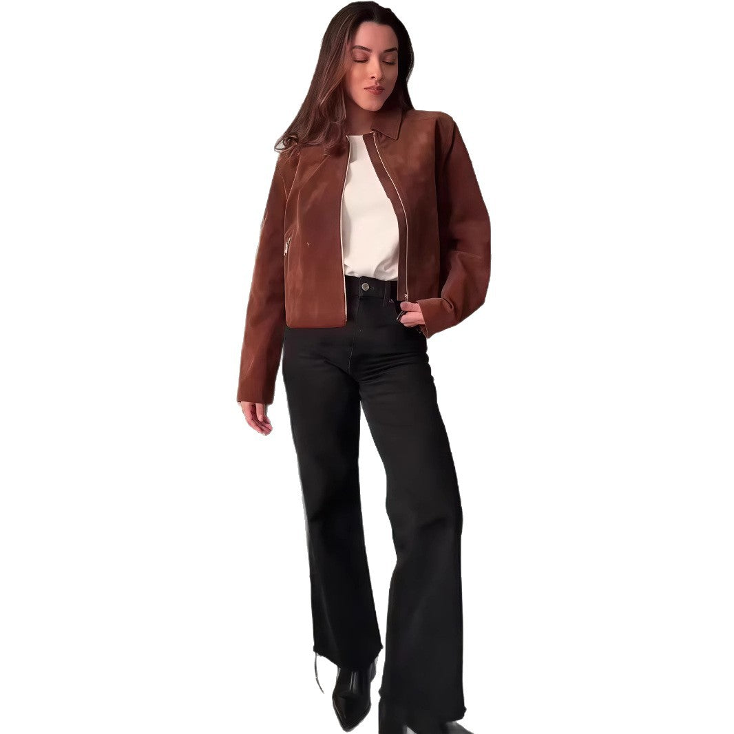 Damen elegante Wildlederjacke Heidi-Mode