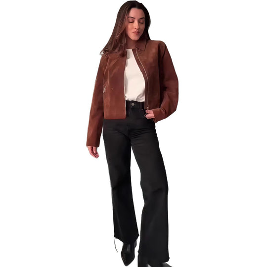 Damen elegante Wildlederjacke Heidi-Mode