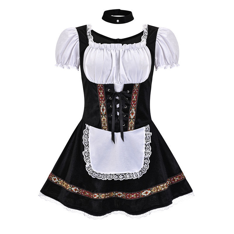 Damen Trachtenkleid mit romantischer Schnürung und dekorativen Rüschen Heidi