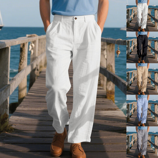 Herren elegante Freizeit-Hose mit weichem Stoff und weitem Schnitt Heidi-Mode