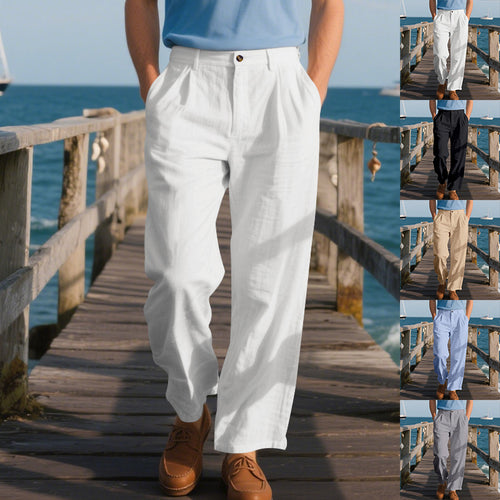 Herren elegante Freizeit-Hose mit weichem Stoff und weitem Schnitt Heidi-Mode