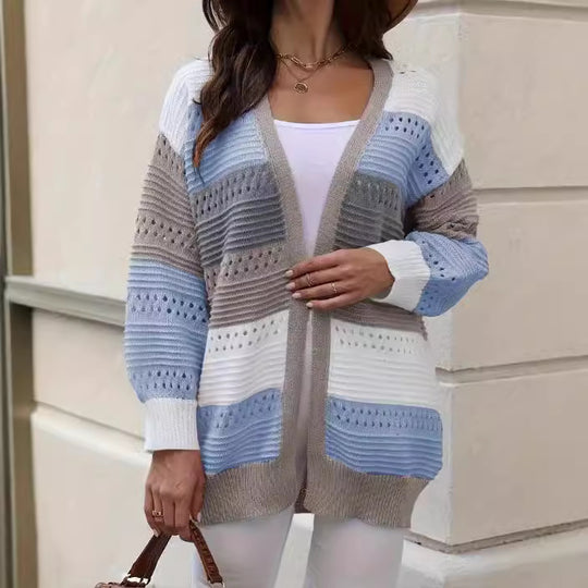 Damen modische Strickjacke mit einzigartigem Muster und lässigem Schnitt Heidi-Mode