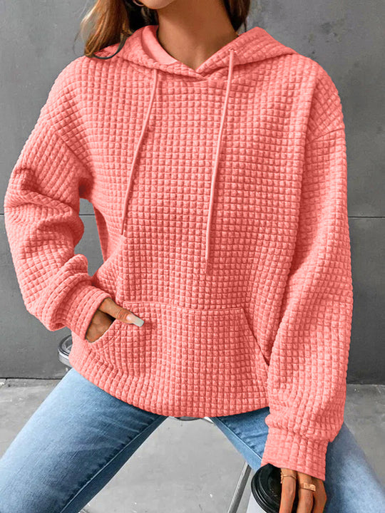Damen Kapuzensweatshirt mit strukturiertem Design Heidi-Mode
