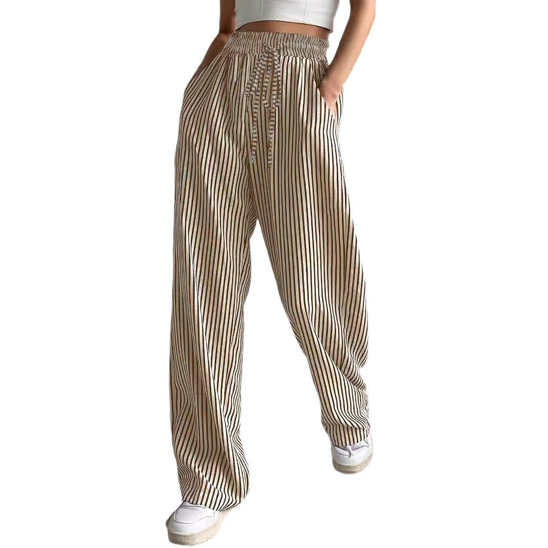 Damen Weite Streifen-Hose Heidi-Mode