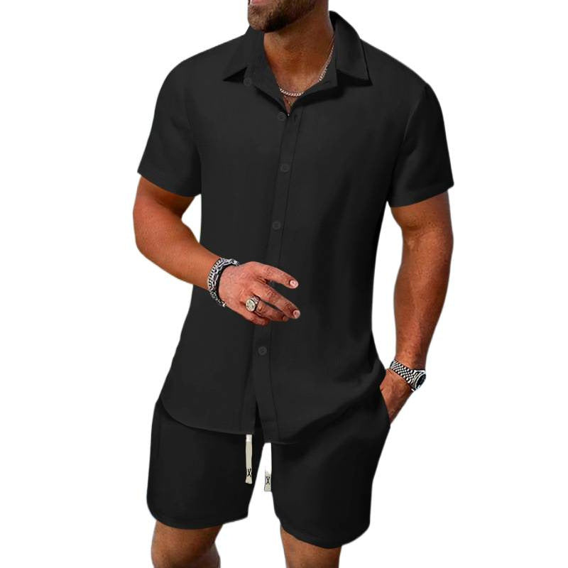 Herren lässiges Kurzarmhemd und Shorts-Set Heidi-Mode