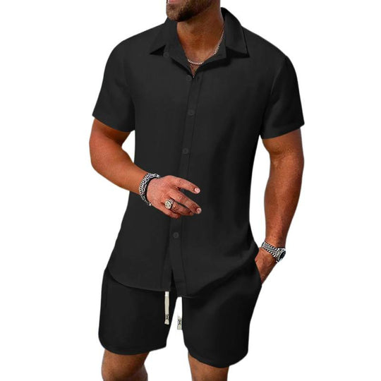 Herren lässiges Kurzarmhemd und Shorts-Set Heidi-Mode
