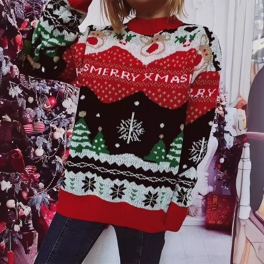 Damen Weihnachts-Pullover mit festlichem Design und gemütlichem Schnitt Heidi-Mode