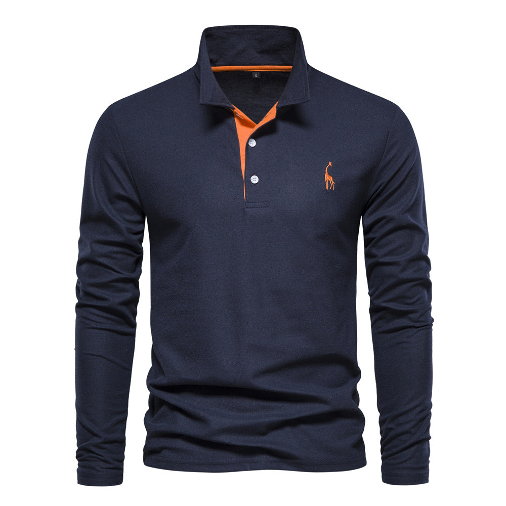 Herren Langarm Poloshirt mit modernem Kragen und atmungsaktiver Baumwollqualität Heidi-Mode