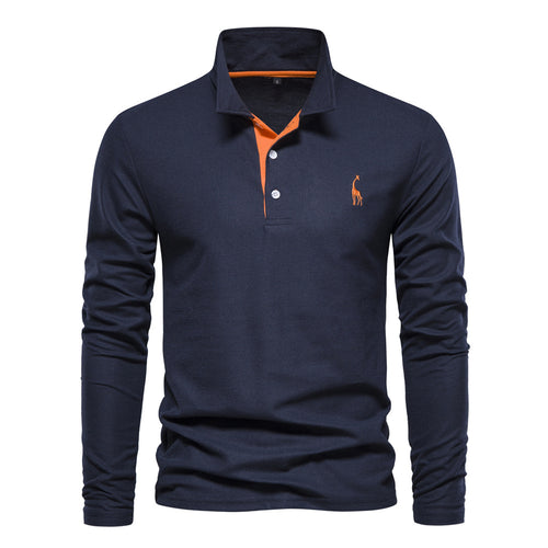 Herren Langarm Poloshirt mit modernem Kragen und atmungsaktiver Baumwollqualität Heidi-Mode