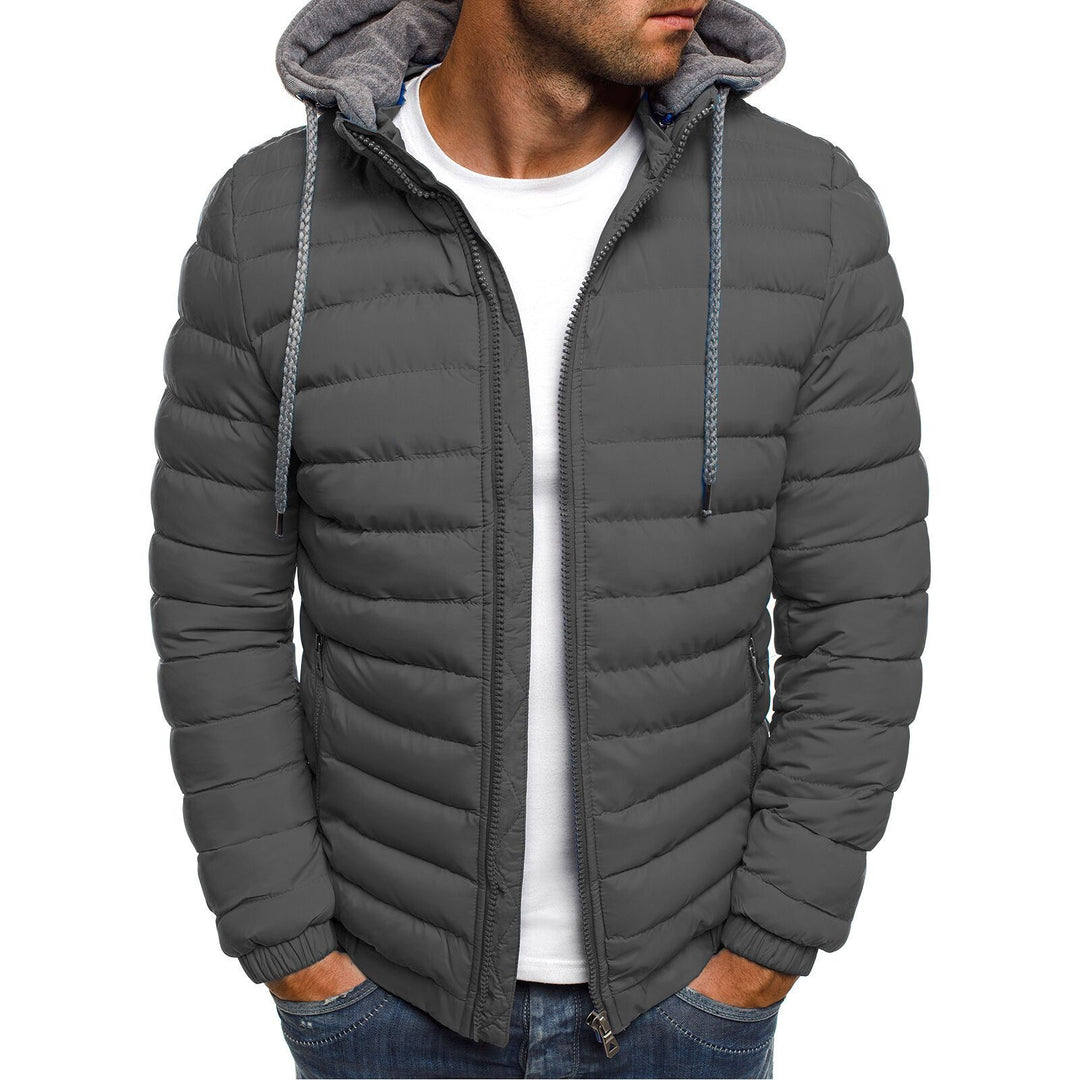 Herren gesteppte Windjacke mit Kapuze Heidi-Mode