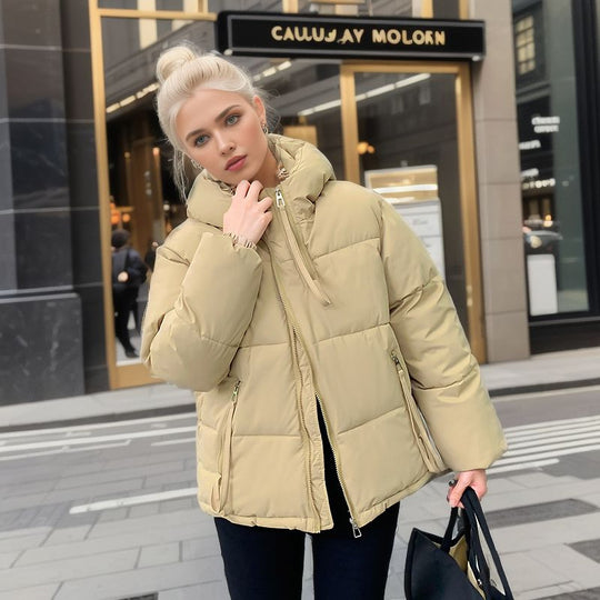 Damen modische Pufferjacke mit verstellbarer Kapuze und dicken Isolierungen Heidi-Mode